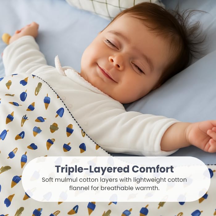 CuddleCot 250 GSM Reversible AC Dohar Crib for Kids | 60x40 Inch | White - Image 3