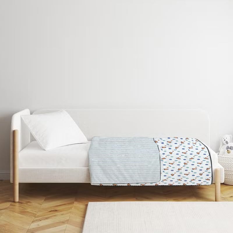 CuddleCot 250 GSM Reversible AC Dohar Single for Kids | 90x60 Inch | White - Image 3