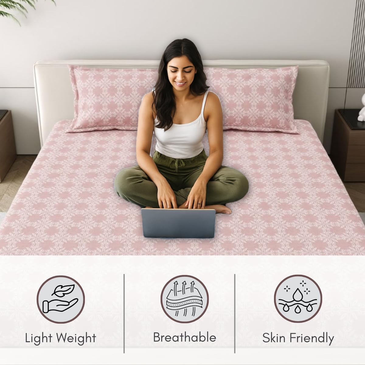 Classic Comfort 186 TC Double Bed Cotton Bedsheet - Image 7