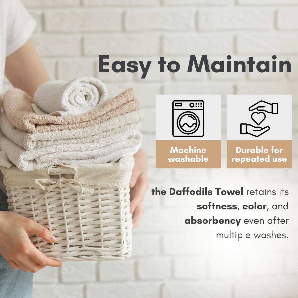 Daffodil Cotton Long Bath Towels - Image 3