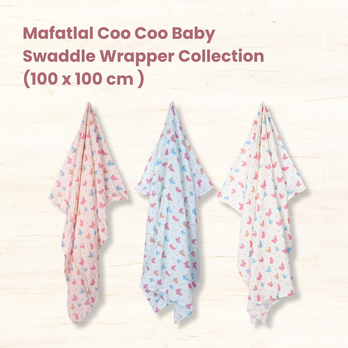 Coo Coo Baby Swaddle Wrapper (Pack of 3)100% Cotton Muslin - Image 4