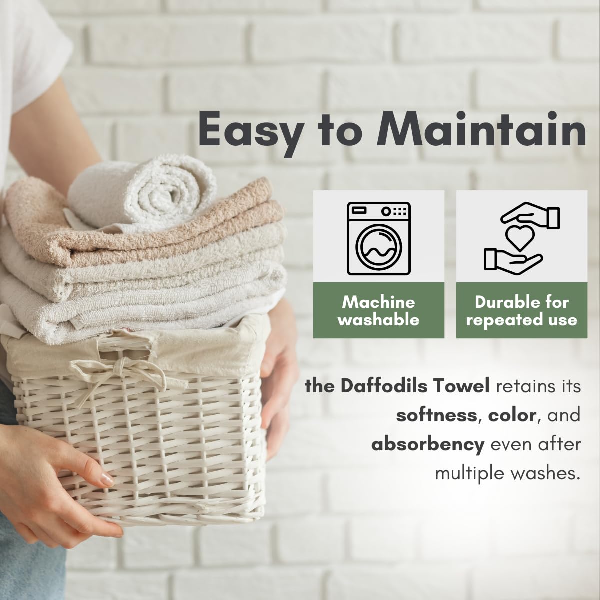 Daffodil Cotton Long Bath Towels - Image 2