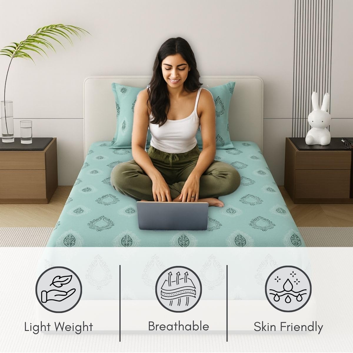 Classic Comfort 186 TC Long Staple Cotton Single Bedsheet - Image 3