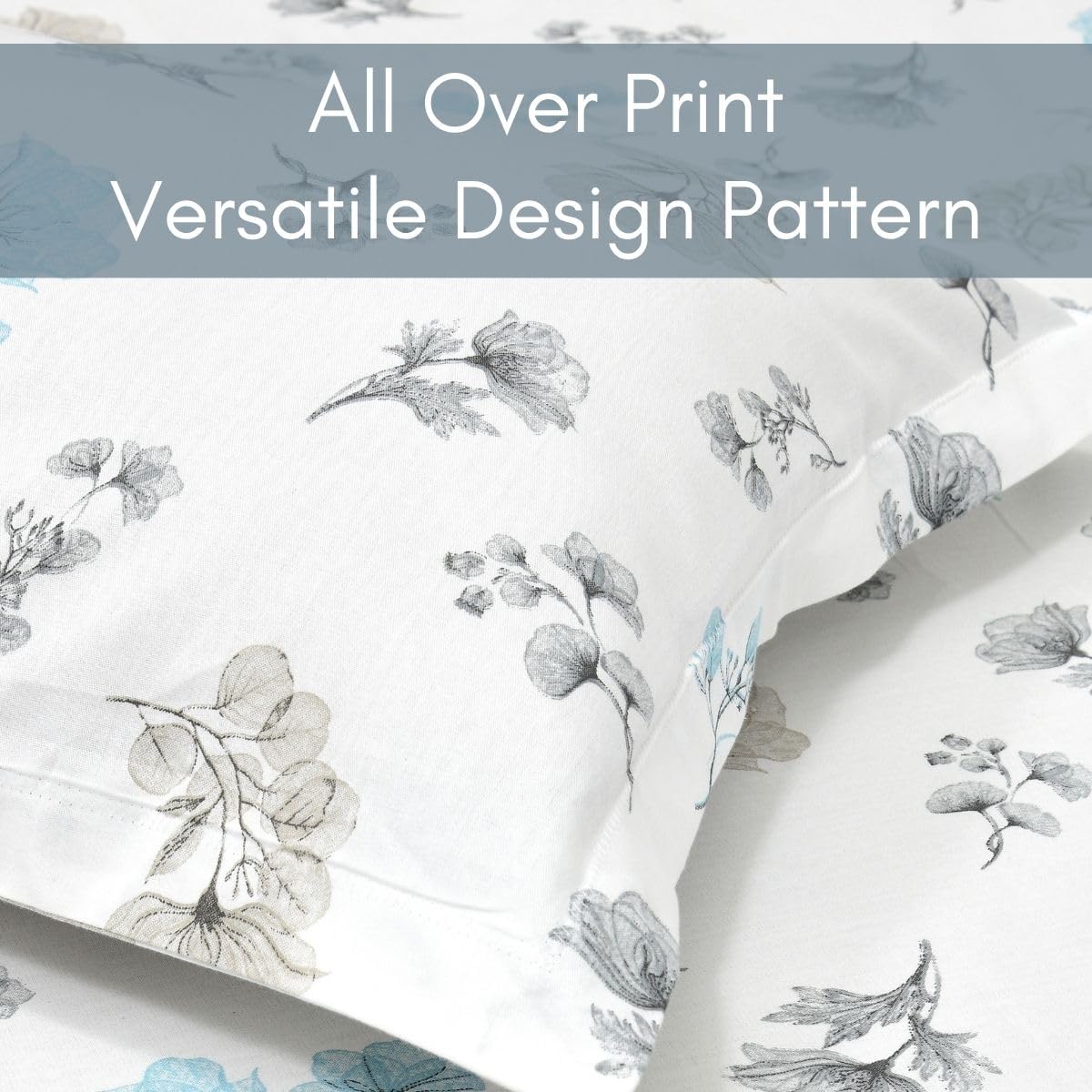 Spring Glory 186 TC Pure Cotton King Size Bedsheet With 2 Pillow Cover | Linen White - Image 6