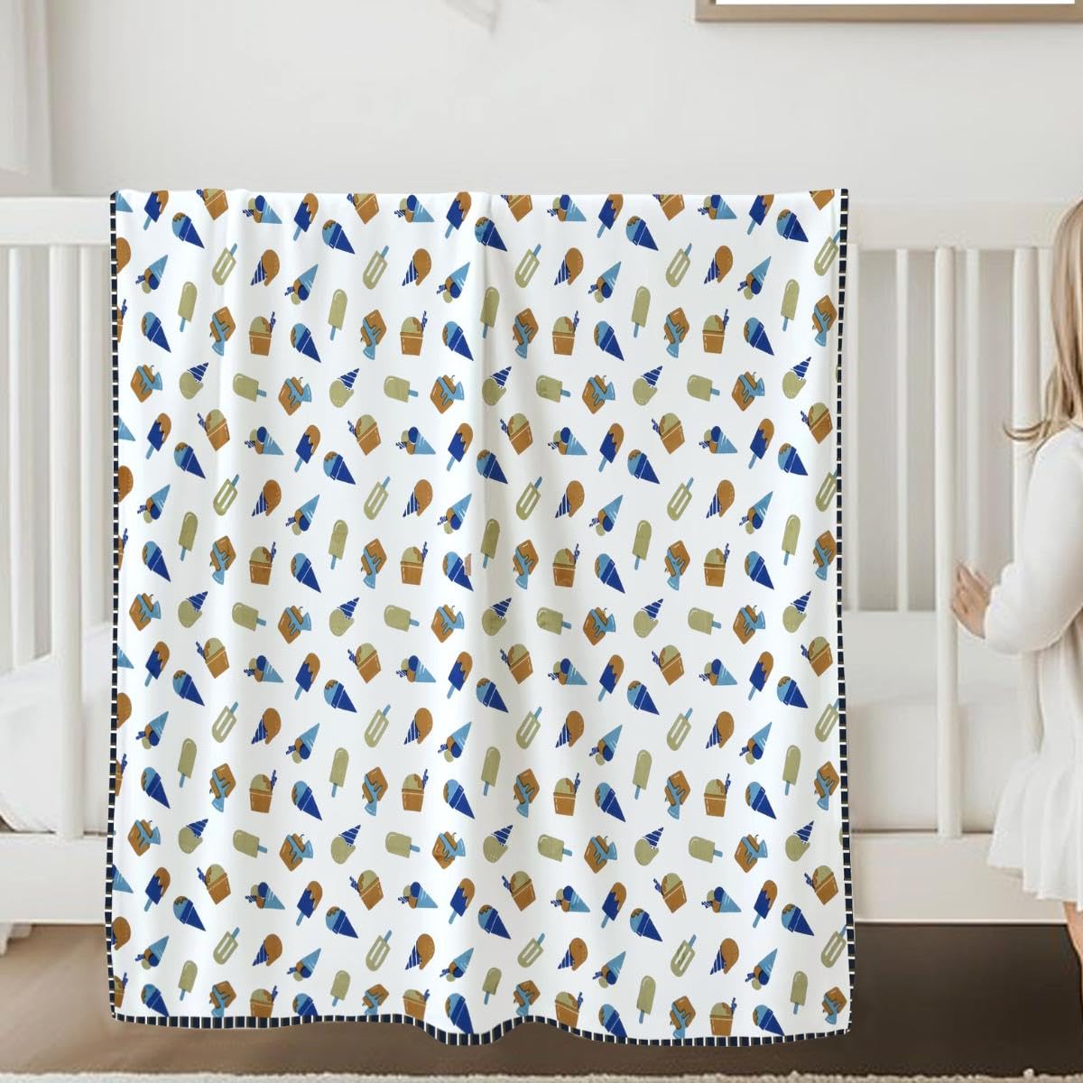 CuddleCot 250 GSM Reversible AC Dohar Crib for Kids White