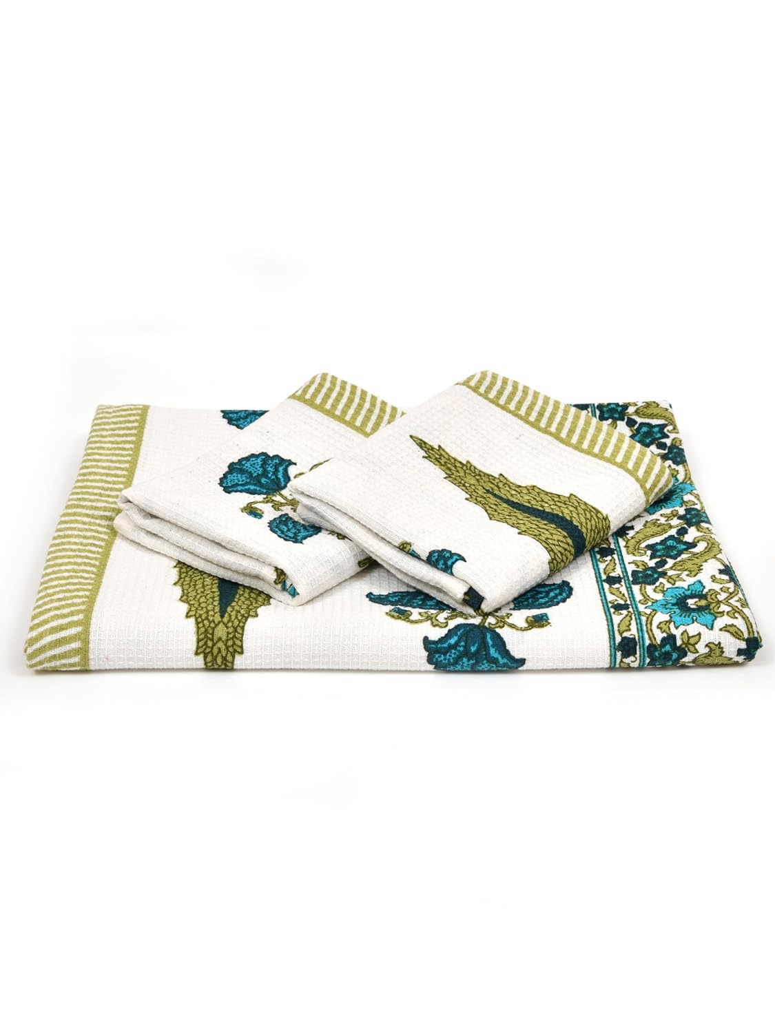 Madhuban Floral Block Print Waffle Set - Image 2