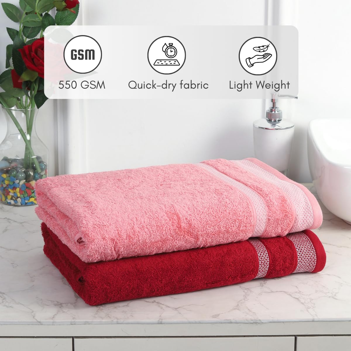 Daffodil Cotton Long Size Bath Towels - Image 2