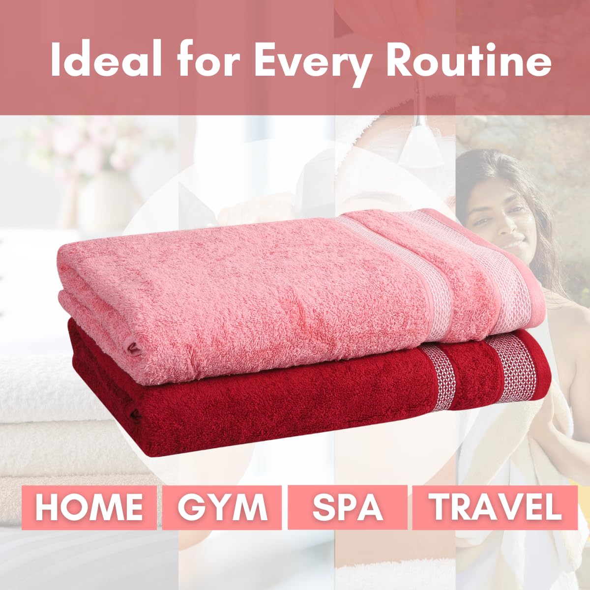 Daffodil Cotton Long Size Bath Towels - Image 3