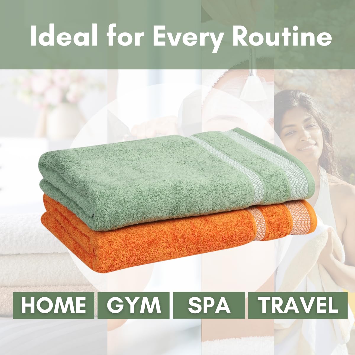 Daffodil Cotton Long Bath Towels - Image 5