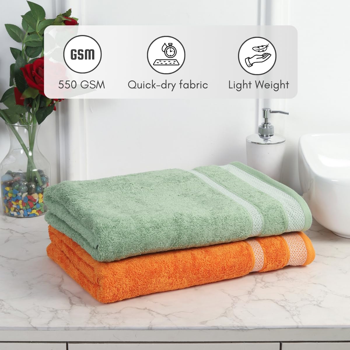 Daffodil Cotton Long Bath Towels - Image 7