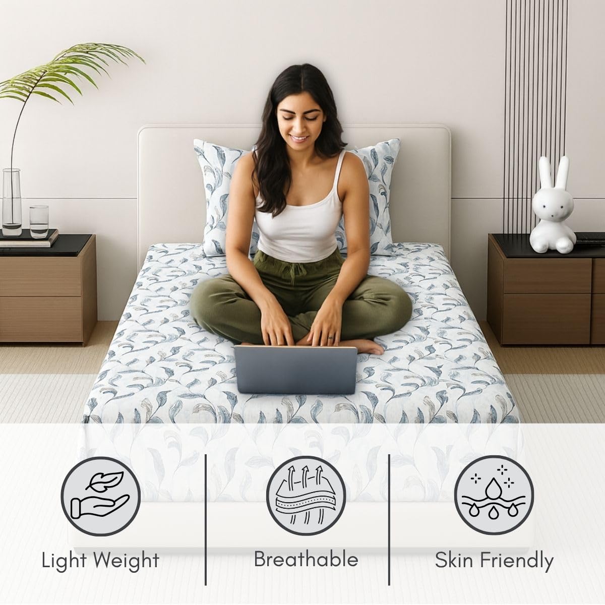 Classic Comfort 186 TC Single Bed Pure Cotton Sheet - Image 2