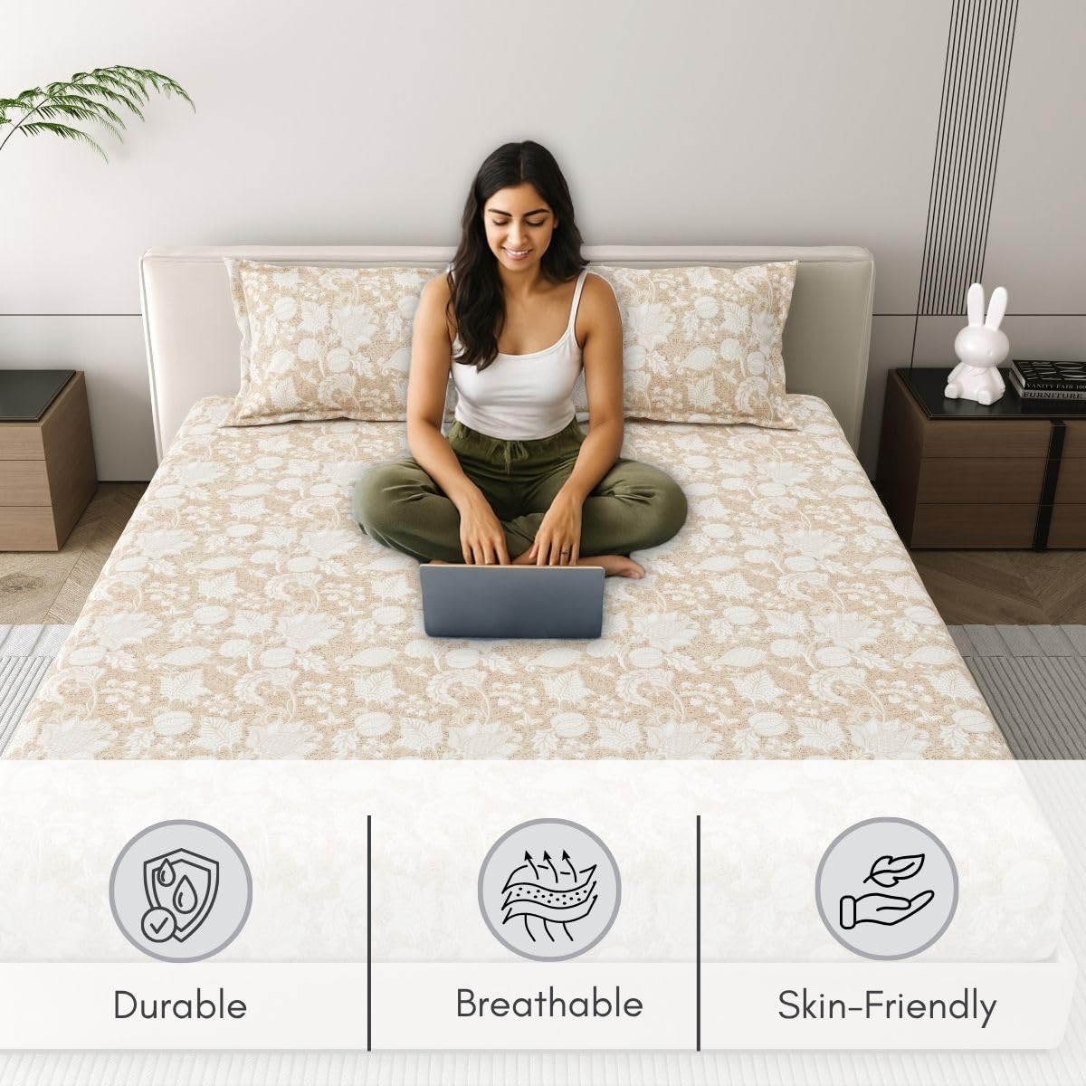 Spring Glory 186 TC Pure Cotton Bedsheet - Image 5