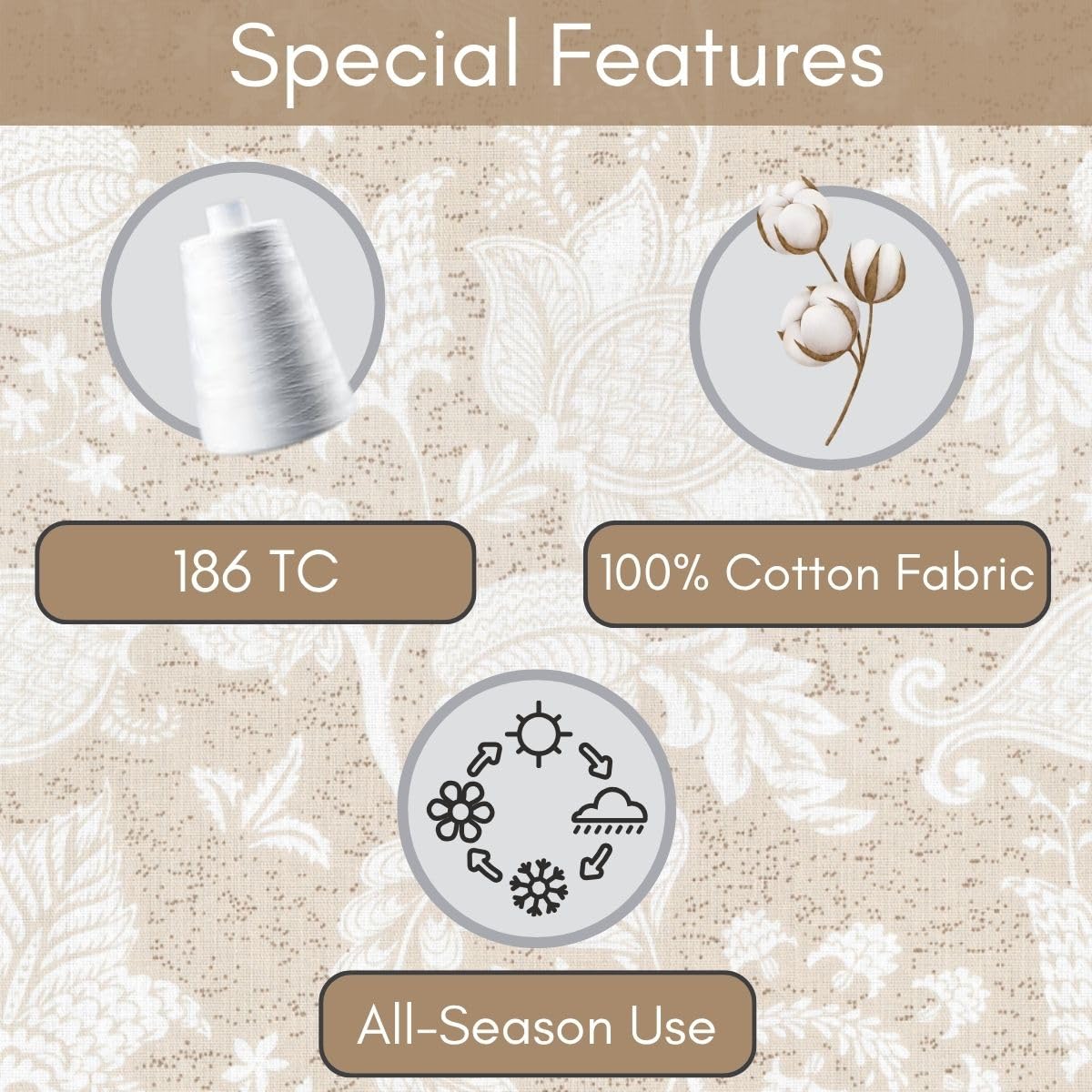 Spring Glory 186 TC Pure Cotton Bedsheet - Image 6