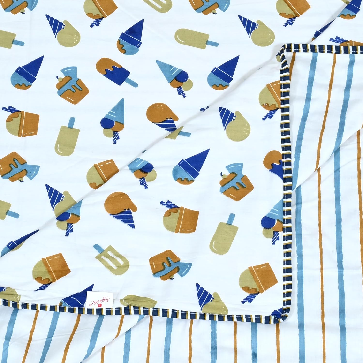 CuddleCot 250 GSM Reversible AC Dohar Crib for Kids White - Image 7